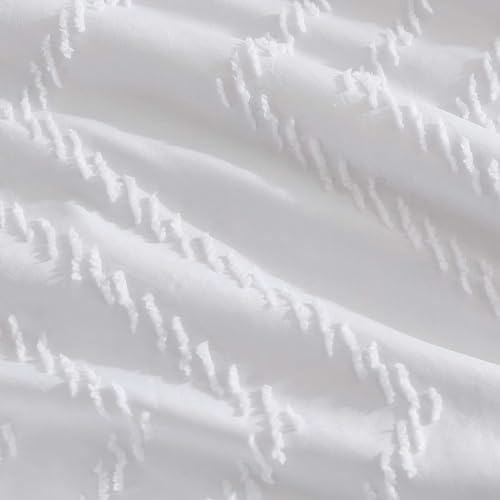 Juego de edredón Queen reversible blanco colcha suave con fundas almohada y manta sofá 4