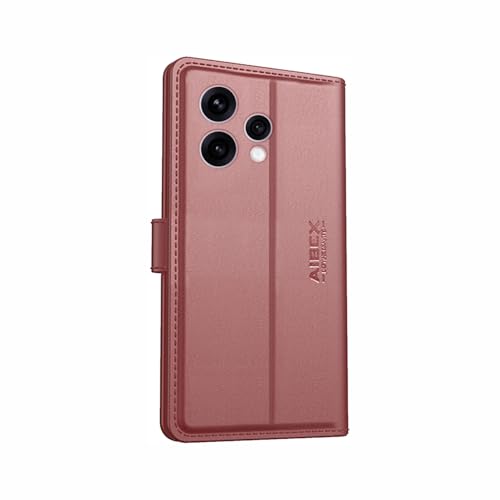 Image of AIBEX Compatible for Oppo Reno 15 5G Flip Cover Leather Finish | Inside TPU with Card Pockets | Wallet Stand | Complete Protection Flip Case Brown