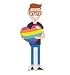 Advanced Graphics LGBT Male Cartoon Pride Standee Life Size Cardboard Cutout Standup
