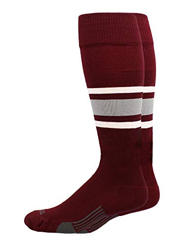 Image of TCK Twin City Dugout Series Socks Maroon | White | Gray XL