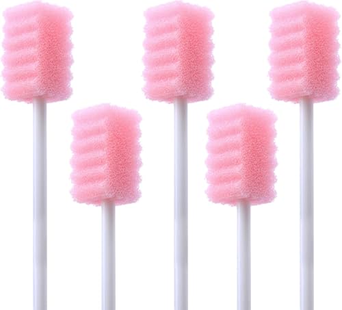 100 Pcs Mouth Swabs for Elderly, Individually Wrapped Oral Care Swabs, Unflavored Disposable Dental...