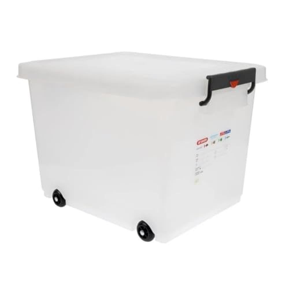 Araven 91183 contenitori per alimenti, coperchio con ruote e clip di colore, 50 l, 530 mm x 396 mm x 379 mm
