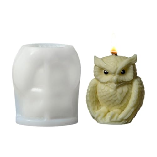 Molde de silicona para velas de búho, diseño de búho, resina, molde de silicona para tartas, búhos, moldes de concreto, regalos