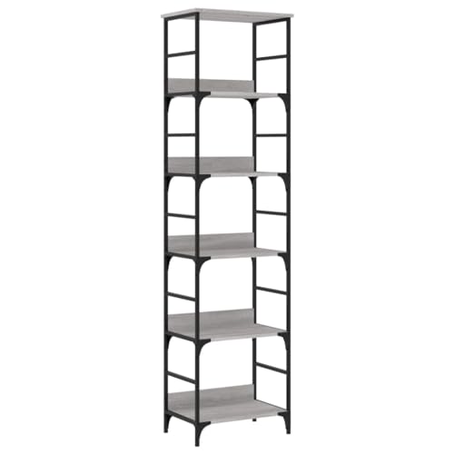 Librería industrial de madera gris para solucionar el desorden 2