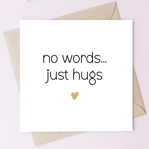 TEEMI-No Words Just Hugs Card | Stay Strong Thinking of You Greetings Card Loss Breakup Sympathy Motivational Gift Card