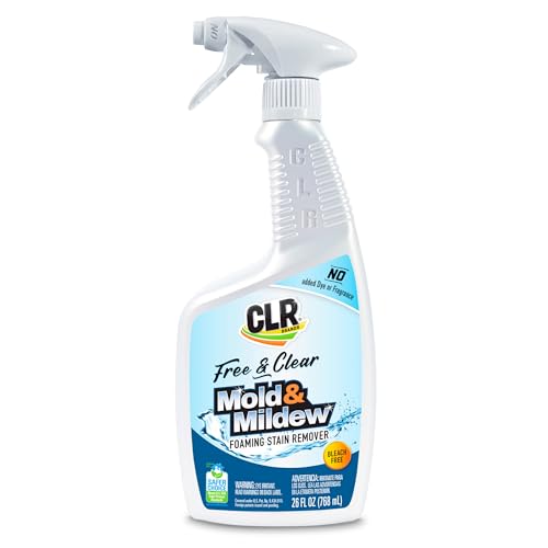 CLR Brands Mold & Mildew Bleach-Free Free & Clear Stain Remover No Dyes or Fragrances 26 Oz Bottle (Pack of 1)