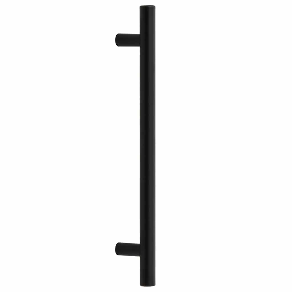 Tirador en T para muebles, 10 unidades, color negro, distancia entre orificios, 160 mm, acero inoxidable con recubrimiento en polvo para armario, cajón, puerta, cómoda, cocina, baño, montaje