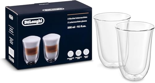 De'Longhi 5513214611 Pack de 2 Verre à café latte isolé 330ml
