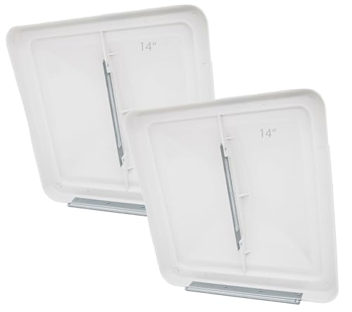 LuckySlycyc 14 Rv Vent Covers for Roof Rv Vent Cover Size:14 x 14 For Camper Trailer Rv vent cover replacement (2)