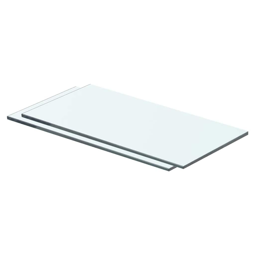 Regalböden 2 STK. Glas Transparent 40x15 cm - 8mm Hartglas Glasregal für Lamellenwand - Stabiles Wandboard für Ladenbau Warenpräsentation und Wohnbereich Deko - Belastbar bis 15kg