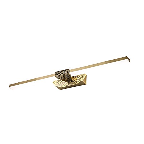 Lampe de miroir de bain LED bronze avec miroir front light retro salle de bains - 2