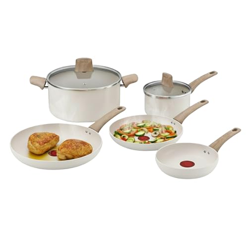 Tefal Cera Bright On - Juego de 3 sartenes de 20/24/28 cm, Cazo de 16cm, Olla de 24cm,...