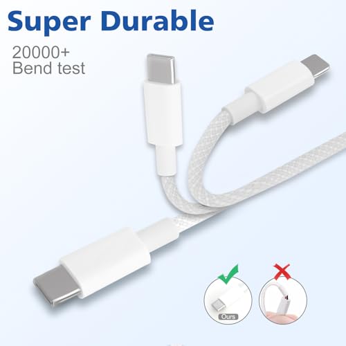 USB C to USBC Cable 10/10ft, Long 10 feet and 10 Foot iPhone Charger Cable Fast Charging Power Cord for Apple iPhone air 17 16 15 Pro max/Plus/for iPad Pro/Min, Type C to USB-C Charger - image 5