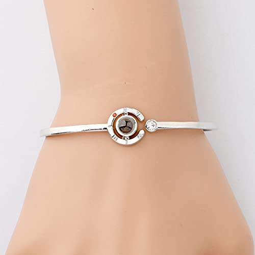 MYOSPARK I Love You 100 Languages Projective Bangle Bracelet The Memory of Love Gift For Couple Family Best Friends3