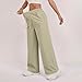 Women's Wide Leg Loose Fit Pants High Waist Casual Baggy Work Trousers Lounge Drawstring Track Pant with Pockets Khaki