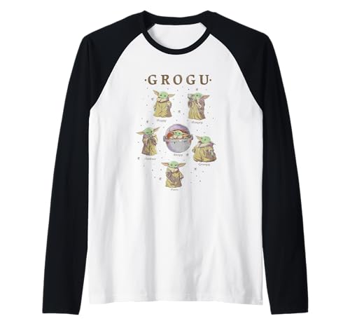 Grogu Star Wars T-shirt baseball raglan pour fan de The Mandalorian