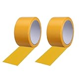 PATIKIL Gaffers Tape 4.8cm x 15 Meter, 2er Pack Wasserdichtes Court Line Tape Bodenmarkierungsset Matt für Kabel Fotografie Filming Hintergrund Sport, Gelb
