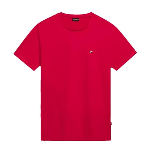 Tee shirt Napapijri Salis SS rose en taille XXL aux finitions haut de gamme