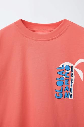 Image of Alan Jones Clothing Boys Oversized Cotton Printed T-Shirt | Round Neck, Short Sleeves, Casual Wear