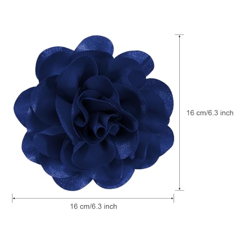 Image of 6.3 Inches Large Flower Rose Brooch Pins for Women Fashion | Charming Floral Lapel Pin for Women Fashion | Elegant Brooches for Woman Accessories & Stylish Lapel Pins for Clothes (Sapphire Blue)