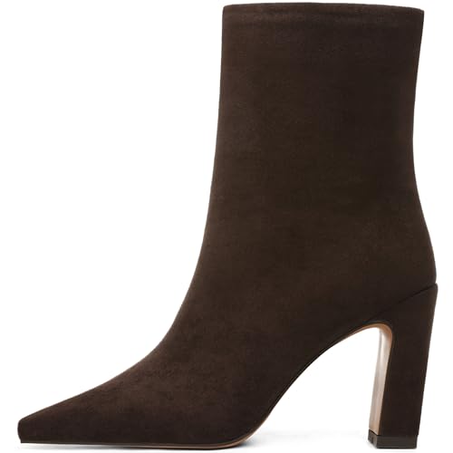 Lovee Cosee Brown Suede Ankle Boots for Women 2025...