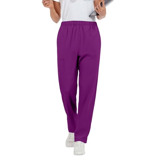 Image of Women's Medica Scrub Pants Pull On Workwear Cargo Pocket Elastic Waist Hospital Uniform Trousers