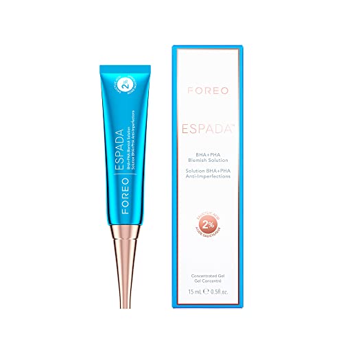 FOREO ESPADA BHA+PHA Solución contra imperfecciones 15 ml, Tratamiento quita acné y puntos negros, 2% Ácido salicílico, Hamamelis, Aceite de té de árbol, Niacinamida, Probado dermatológicamente