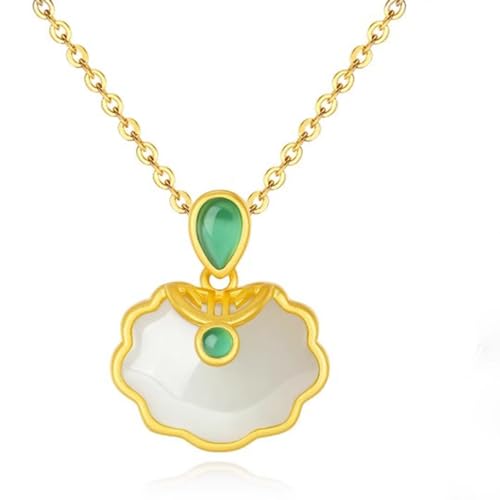 Collier Feng Shui en jade Hetian blanc, un bijou de sérénité naturelle pour femme
