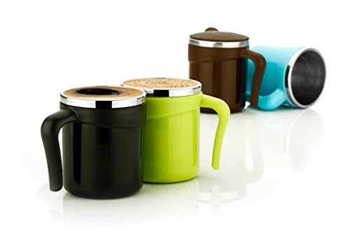 Image of Dolphine Coffee Mug - Stylish Double Wall Insulated Stainless Steel Coffee & Tea Cup with lid & Handle for Office, Home & Restaurant, Ideal Tea Mug Gift for Friends, Kids & Adults(Multicolor)