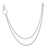 Hohopeti Cadena para Pantalones de Metal con Mosquetón Accesorio Punk Hip Hop para Hombre y Mujer Cadena para Cartera y Llavero Decoración Versátil para Jeans y Ropa Urbana