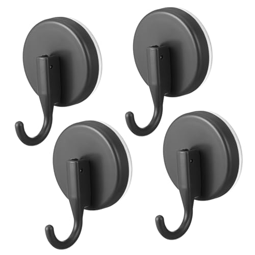 NUOBESTY 4 Piezas gancho de ventosa succión al vacío ganchos para puertas de baño el secado soporte para toallas soporte para paños de ducha colgador de con ventosa el plastico Grey