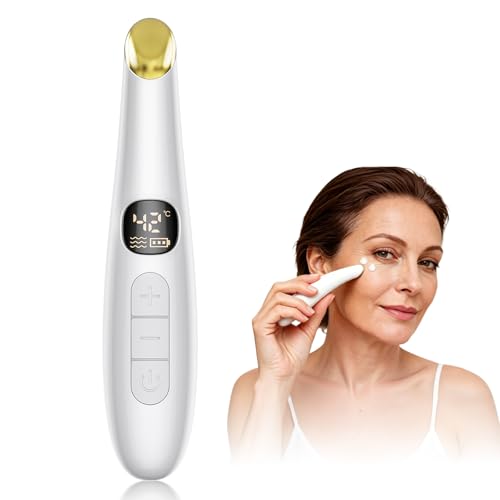 Eye Lift Wand Eye Heat Wand with Temperature Control Eye Massager for Dry Eyes Dark Circles and Puffiness Eye Lifting Device for Fine Lines White
