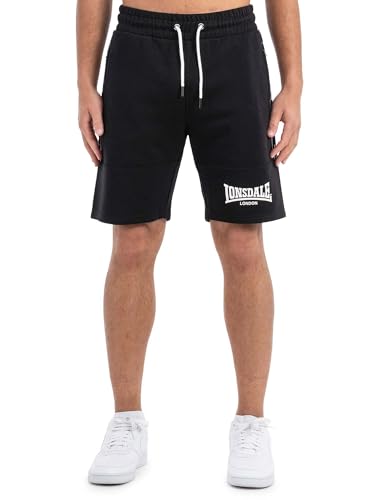Short Lonsdale SCARVELL homme noir vêtement sport coton à poches