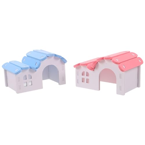 BESPORTBLE 2 Camas para Hámsteres Pequeños de Plástico Nidos Acogedores para Dormir y Esconderse Casas Coloridas para Jaulas de Cobayas Ratones y Otros Animales Pequeños Accesorios para