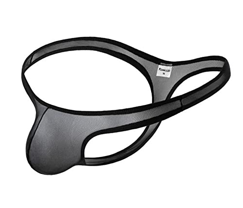 COMLIFE Men's Translucent Mesh Thong Underwear Low Rise High Stretch T-back Underpants2