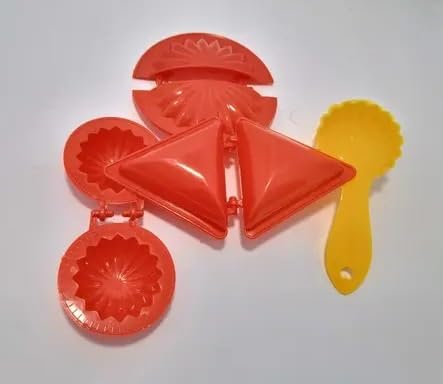 SPARSHMART Easy Dough Press Maker Set | Modak, Samosa, Gujiya Mould Combo (4 PCS) | Perfect for Festive Sweets-image-46
