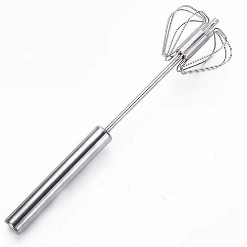 Semi-automatic Egg Whisk -Whisk -wisking tool-Egg beater-Wisk-Whisks for cooking-Thickened and encrypted steel wire-Durable- Easy to Clean-Beat Butter?light cream?flour- Stainless Steel (1, 10in)