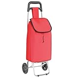 Poids maximal: 30 kg Chariot de Courses Pliable, Caddy de Courses Léger Trolley de Shopping Rouge 35 x 28 x 92 cm Tissu Oxford