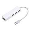 Portable Network Card USB/Type-C 3 USB2.0 Port Hub RJ45 Lan Ethernet Adapter