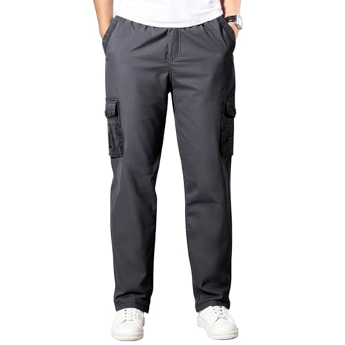 Pantalon cargo homme multipoches léger en pur coton respirant style décontracté