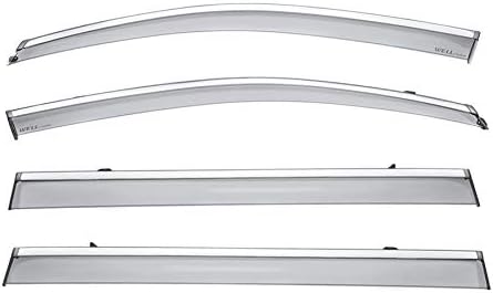 WellVisors Window Visors Wind Deflectors Compatible with Nissan 2011-2017 Quest with Chrome Trim Rain Guards 3-847NS019