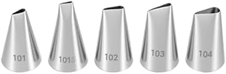 Piping Tips Set, 5PCS Piping Nozzles Cake Decorating Supplies Flower Petal Icing Tips Stainless Steel Cakes Decor Pastry Tools for Cake Decorating Cupcake
