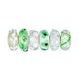 Material: .925 plata de ley, cristal de Murano Lampwork 100% seguro para la piel sensible. Medida: 4MM Abalorios Core Peso total: 12 gramos