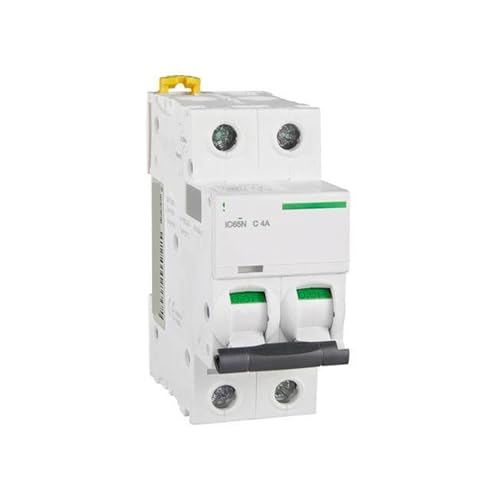 Disyuntor IC65N 2P C4A con capacidad de corte 6kA que previene sobrecargas en casa