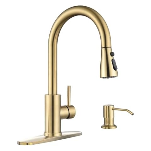 APPASO Gold Kitchen Faucet with Soap Dispenser Cover