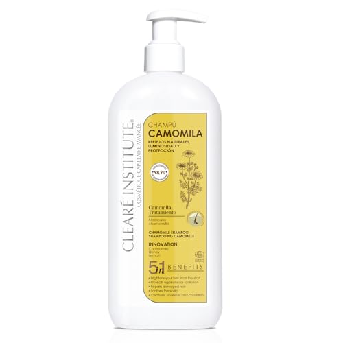 Clearé Institute - Shampoo à la Camomille Naturelle | Sans Sulfates SLS, SLES, Parabènes et Silicones | Éclaircissant. Reflets Dorés | Enfants et Adultes...