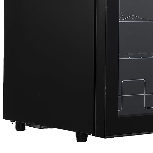 GarveeHome Wine Cooler Refrigerator 24 Bottles, Compressor Freestanding Beverage Wine Fride For Red, Champagne or Sparkling Wine 40°F to 65°F Digital Temperature Control Full Glass Door, Black