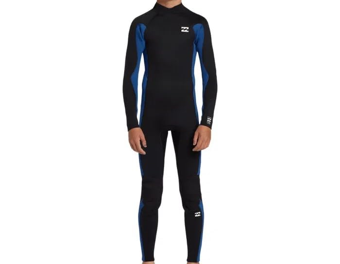 Billabong Junior Foil Neoprenanzug mit Reißverschluss hinten, 3/2 mm, Mittelblau, Unisex, Hals: Stehkragen