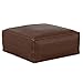 SIMPLIHOME Brody Large Square Coffee Table Pouf, 30 inch, Distressed Dark Brown