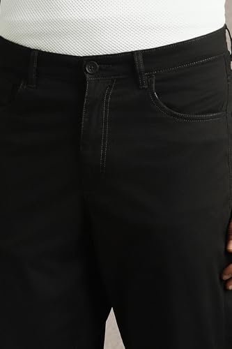 Image of Louis Philippe Men's Slim Fit 5 Pocket Made of Stretch Fabric Solid Casual Trouser